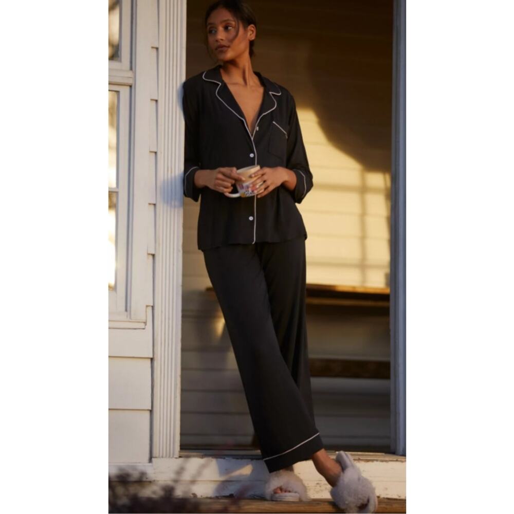 Eberjey Gisele Modal Long-Sleeve Pajama Set Anthropology L - Picture 3 of 7